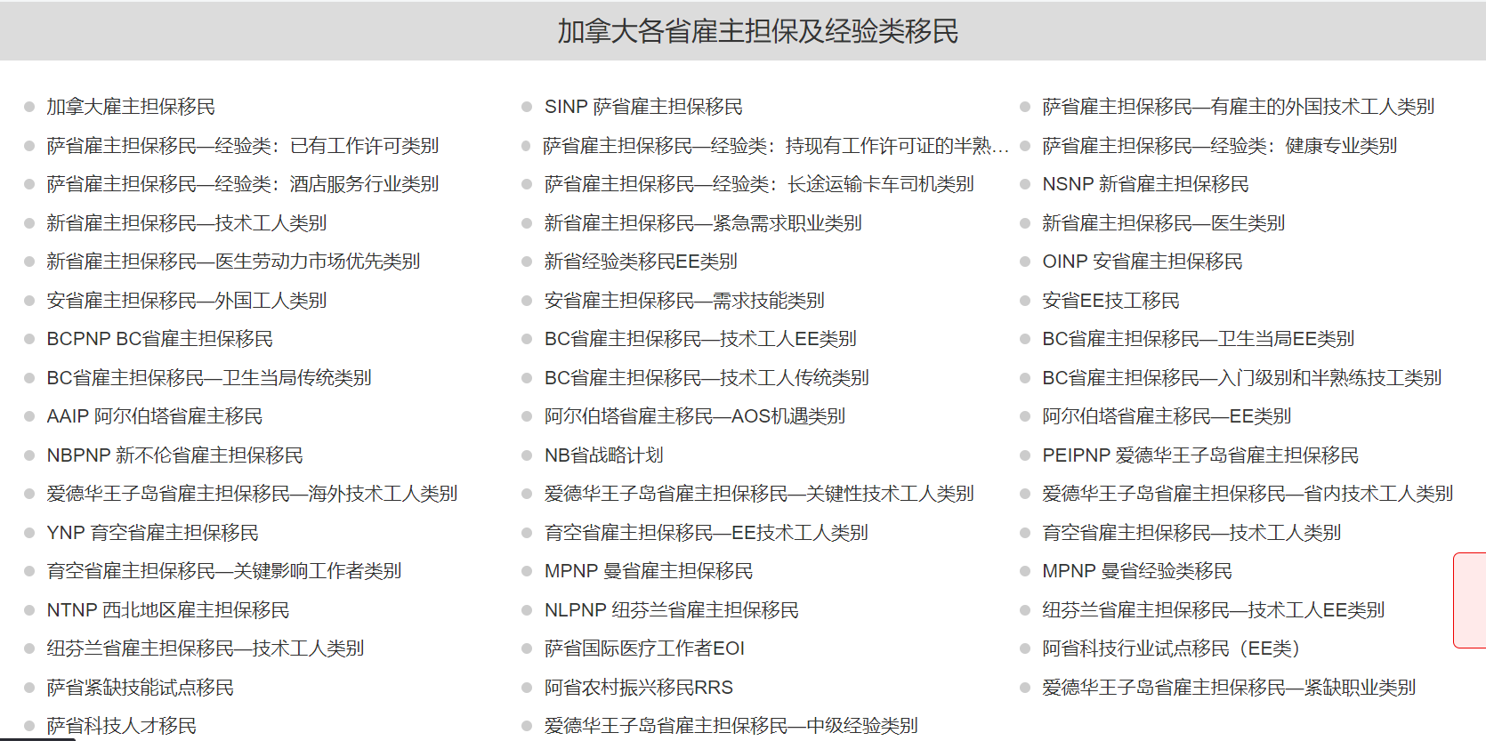 适合中国人的加拿大移民项目汇总